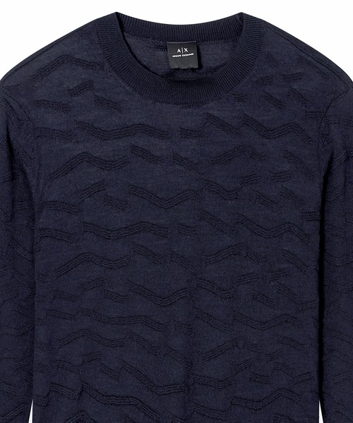 ARMANI EXCHANGE(アルマーニエクスチェンジ)の「【A|X アルマーニ エクスチェンジ】CL ジオメトリックパターン ニットプルオーバー(ニット/セーター・メンズ・ダークネイビー/グレー系その他・LARGE/X-SMALL/X-LARGE/SMALL/MEDIUM)」の7枚目の写真