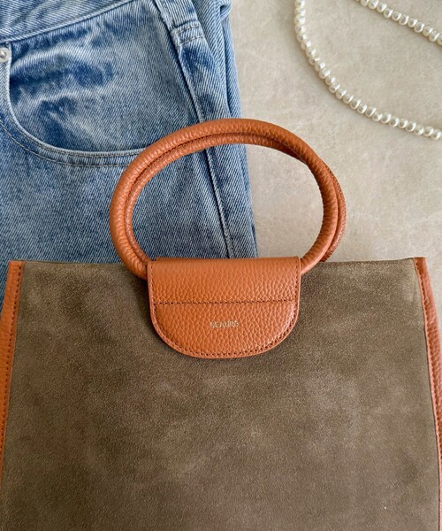 fredy emue（フレディエミュ）の「スエード配色底マチ立体ショルダーバッグ（ショルダーバッグ・レディース・ブラウン/オリーブ・FREE）」の12枚目の写真