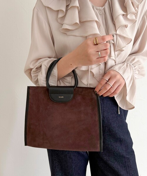 fredy emue（フレディエミュ）の「スエード配色底マチ立体ショルダーバッグ（ショルダーバッグ・レディース・ブラウン/オリーブ・FREE）」の9枚目の写真