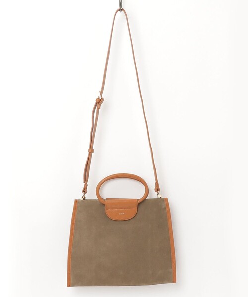 fredy emue（フレディエミュ）の「スエード配色底マチ立体ショルダーバッグ（ショルダーバッグ・レディース・ブラウン/オリーブ・FREE）」の7枚目の写真