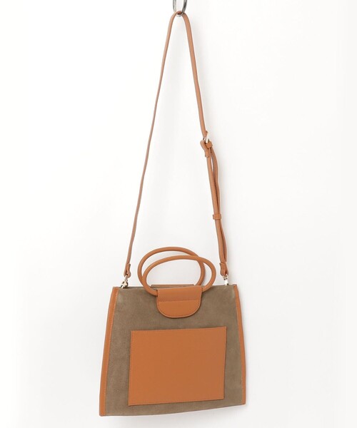 fredy emue（フレディエミュ）の「スエード配色底マチ立体ショルダーバッグ（ショルダーバッグ・レディース・ブラウン/オリーブ・FREE）」の6枚目の写真