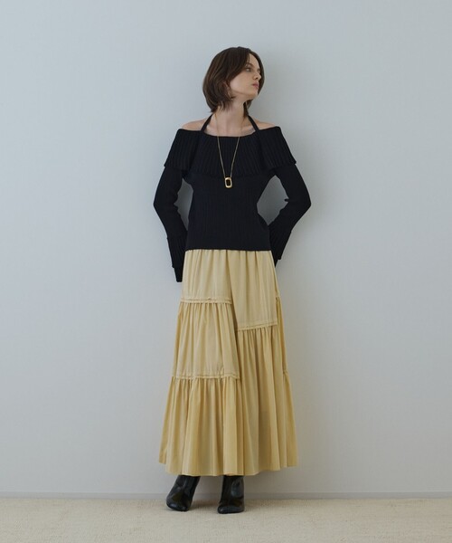 GRACE CONTINENTAL(グレースコンチネンタル)の「ティアードロングスカート(スカート・レディース・ブラック/イエロー・36/38)」の22枚目の写真