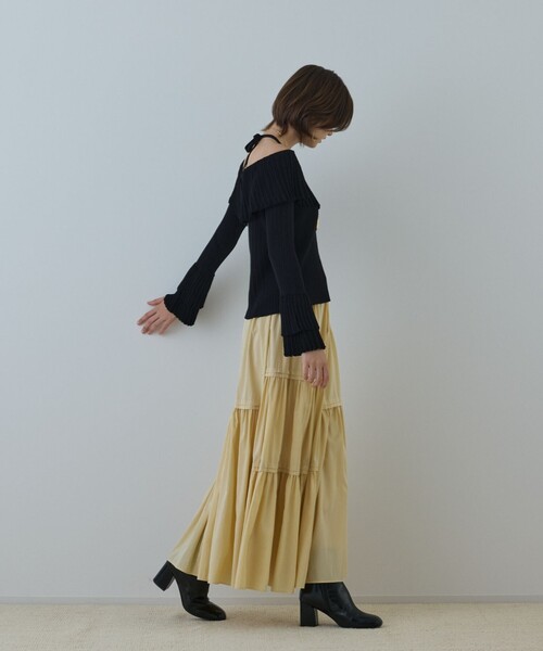 GRACE CONTINENTAL(グレースコンチネンタル)の「ティアードロングスカート(スカート・レディース・ブラック/イエロー・36/38)」の21枚目の写真
