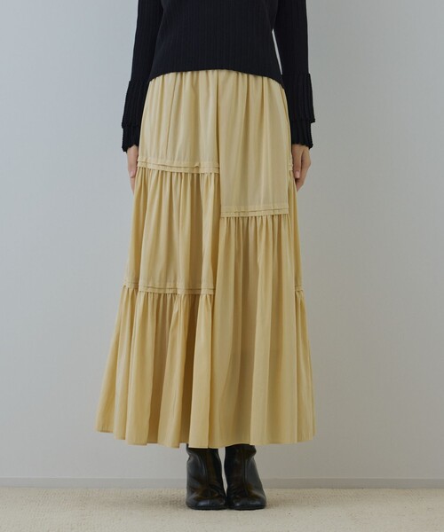 GRACE CONTINENTAL(グレースコンチネンタル)の「ティアードロングスカート(スカート・レディース・ブラック/イエロー・36/38)」の20枚目の写真