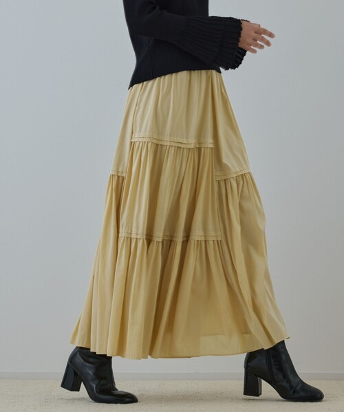 GRACE CONTINENTAL(グレースコンチネンタル)の「ティアードロングスカート(スカート・レディース・ブラック/イエロー・36/38)」の17枚目の写真