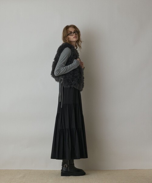 GRACE CONTINENTAL(グレースコンチネンタル)の「ティアードロングスカート(スカート・レディース・ブラック/イエロー・36/38)」の11枚目の写真