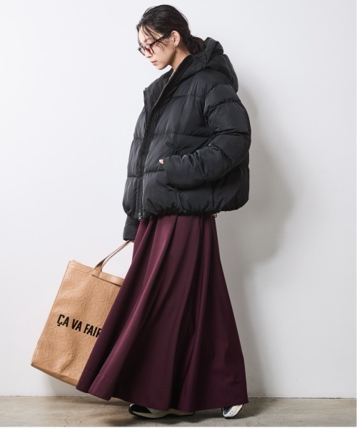 CHIC STYLE(シックスタイル)の「中綿ファイバーダウンフーディブルゾン<大きいサイズ有>シックスタイル(ダウンジャケット/コート・レディース・ブラック/ブラウン・L/M/5L/4L/3L/LL)」の4枚目の写真