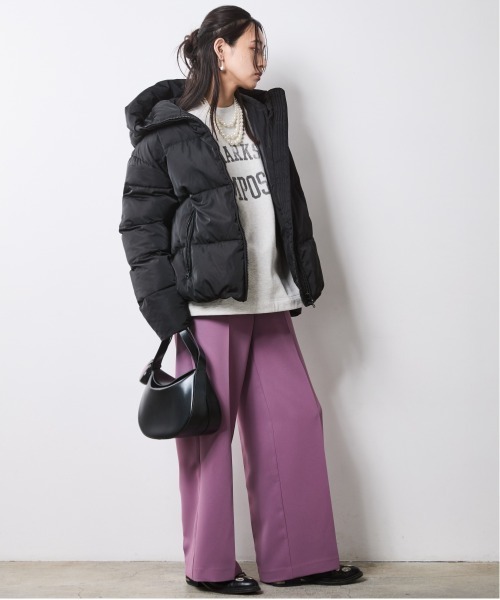 CHIC STYLE(シックスタイル)の「中綿ファイバーダウンフーディブルゾン<大きいサイズ有>シックスタイル(ダウンジャケット/コート・レディース・ブラック/ブラウン・L/M/5L/4L/3L/LL)」の6枚目の写真