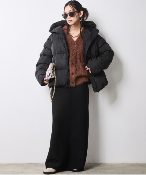CHIC STYLE(シックスタイル)の「中綿ファイバーダウンフーディブルゾン<大きいサイズ有>シックスタイル(ダウンジャケット/コート・レディース・ブラック/ブラウン・L/M/5L/4L/3L/LL)」の7枚目の写真