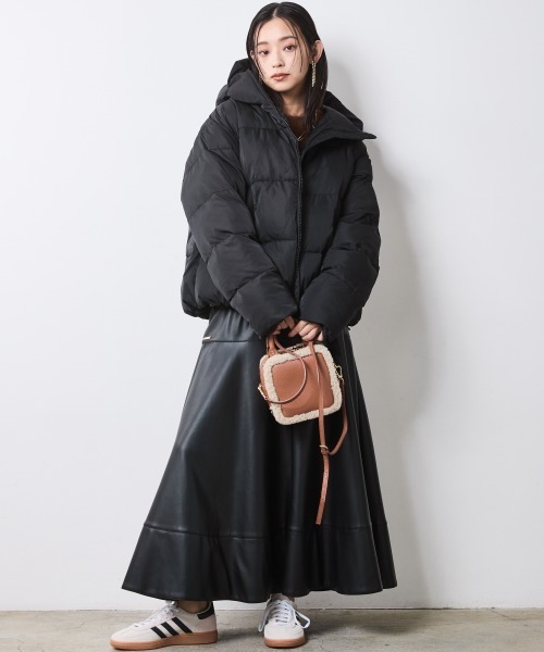 CHIC STYLE(シックスタイル)の「中綿ファイバーダウンフーディブルゾン<大きいサイズ有>シックスタイル(ダウンジャケット/コート・レディース・ブラック/ブラウン・L/M/5L/4L/3L/LL)」の17枚目の写真