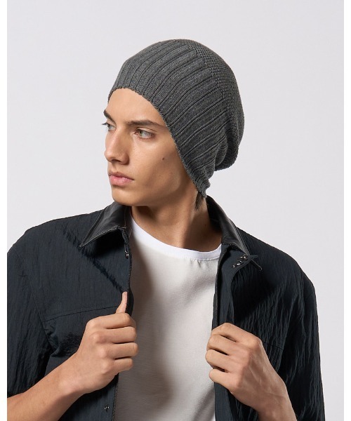 wjk（ダヴルジェイケイ）の「comfy 2-way knit watch（ニットキャップ/ビーニー・メンズ・ブラック/チャコールグレー/ベージュ・FREE）」の2枚目の写真