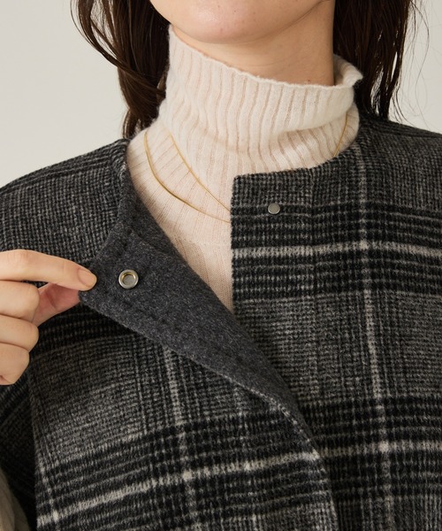 qualite（カリテ）の「ウールチェックジレ/秋服/冬服/ポンチョ/ケープ/ウール（ポンチョ・レディース・チェック・36）」の14枚目の写真