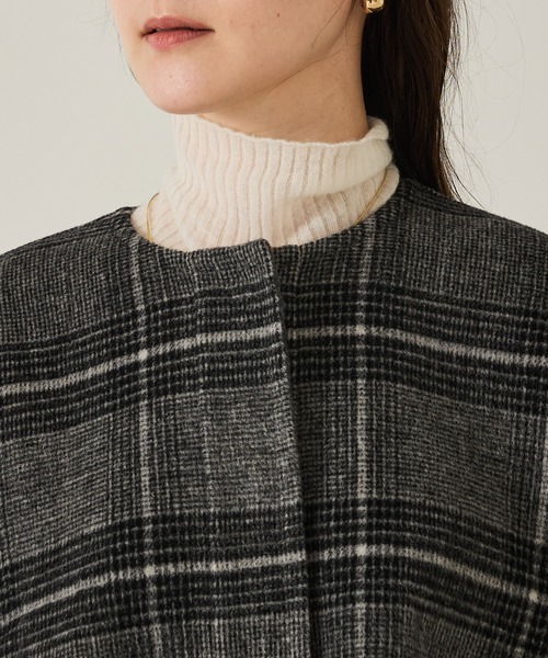 qualite（カリテ）の「ウールチェックジレ/秋服/冬服/ポンチョ/ケープ/ウール（ポンチョ・レディース・チェック・36）」の12枚目の写真