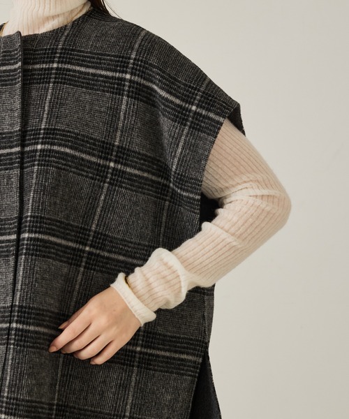 qualite（カリテ）の「ウールチェックジレ/秋服/冬服/ポンチョ/ケープ/ウール（ポンチョ・レディース・チェック・36）」の13枚目の写真