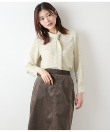 タッターソールプリント ボウタイブラウス