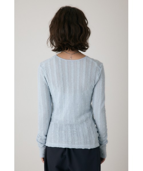 crie conforto(クリーコンフォルト)の「シャーリングデザイントップス 秋服 / 長袖(Tシャツ/カットソー・レディース・ブルー/オフホワイト/ブラック・FREE)」の16枚目の写真