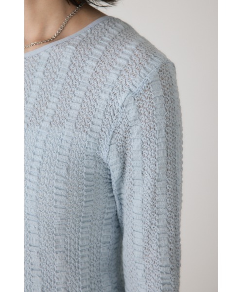 crie conforto(クリーコンフォルト)の「シャーリングデザイントップス 秋服 / 長袖(Tシャツ/カットソー・レディース・ブルー/オフホワイト/ブラック・FREE)」の18枚目の写真