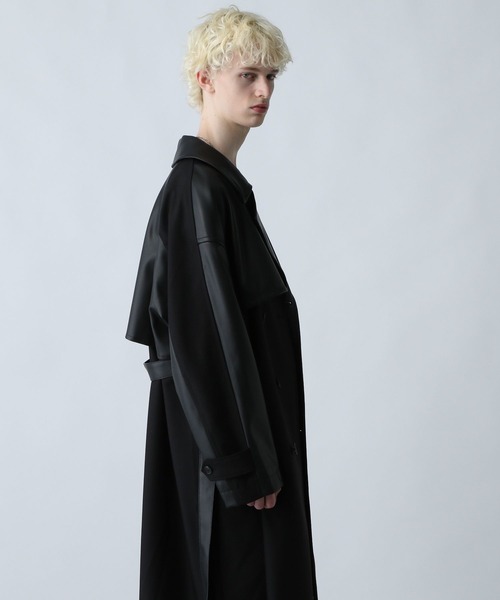 HARE（ハレ）の「レザーキリカエトレンチコート(HARE)（トレンチコート・メンズ・ブラック/ベージュ・SMALL/MEDIUM）」の13枚目の写真