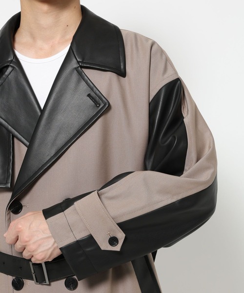 HARE（ハレ）の「レザーキリカエトレンチコート(HARE)（トレンチコート・メンズ・ブラック/ベージュ・SMALL/MEDIUM）」の21枚目の写真