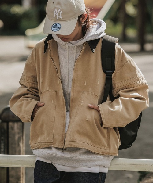 セール】ヴィンテージライク ダック生地 ワークブルゾン（ブルゾン