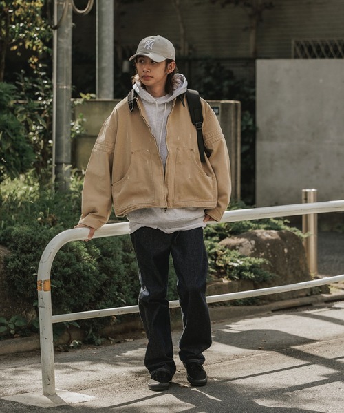 ALL RUNS(オールランズ)の「ヴィンテージライク ダック生地 ワークブルゾン(ブルゾン・メンズ・ブラック/カーキ・S/M/L)」の17枚目の写真