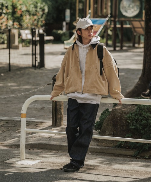 ALL RUNS(オールランズ)の「ヴィンテージライク ダック生地 ワークブルゾン(ブルゾン・メンズ・ブラック/カーキ・S/M/L)」の12枚目の写真