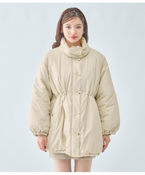 PEACH JOHN(ピーチジョン)の「中綿コクーンコート(ダウンジャケット/コート・レディース・モカ/アイボリー・ONE SIZE)」の7枚目の写真