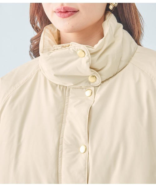 PEACH JOHN(ピーチジョン)の「中綿コクーンコート(ダウンジャケット/コート・レディース・モカ/アイボリー・ONE SIZE)」の12枚目の写真