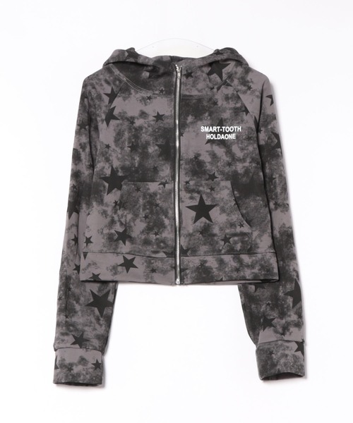 星柄フード付きナイロンジャケット セール】星柄クロップドZIPジャケット（ブルゾン）｜Sibra（シブラ）の