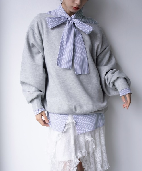 SOELA(ソエラ)の「プレート付マルチWayダンボールトップス(スウェット・レディース・アイボリー/ブラック/グレー・M)」の17枚目の写真
