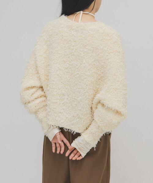 KBF（ケイビーエフ）の「チュールフリンジカーディガン（ニット/セーター・レディース・ブルー/ブラック/アイボリー・ONE）」の18枚目の写真