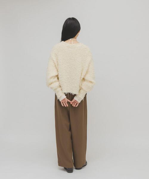 KBF（ケイビーエフ）の「チュールフリンジカーディガン（ニット/セーター・レディース・ブルー/ブラック/アイボリー・ONE）」の21枚目の写真