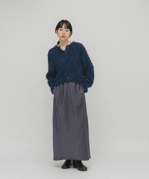 KBF（ケイビーエフ）の「チュールフリンジカーディガン（ニット/セーター・レディース・ブルー/ブラック/アイボリー・ONE）」の15枚目の写真