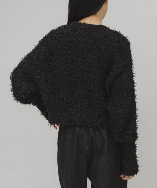 KBF（ケイビーエフ）の「チュールフリンジカーディガン（ニット/セーター・レディース・ブルー/ブラック/アイボリー・ONE）」の10枚目の写真