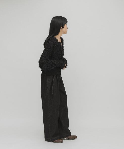 KBF（ケイビーエフ）の「チュールフリンジカーディガン（ニット/セーター・レディース・ブルー/ブラック/アイボリー・ONE）」の12枚目の写真