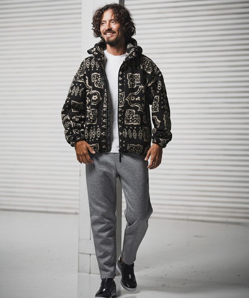 1minute 1second(ワンミニットワンセカンド)の「mj11153-paisley boa zip hoodie ボアジップパーカー(1M25F080)(パーカー・メンズ・ベージュ/ブラック・XL/L/M/S)」の7枚目の写真