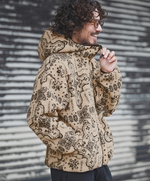 1minute 1second(ワンミニットワンセカンド)の「mj11153-paisley boa zip hoodie ボアジップパーカー(1M25F080)(パーカー・メンズ・ベージュ/ブラック・XL/L/M/S)」の15枚目の写真