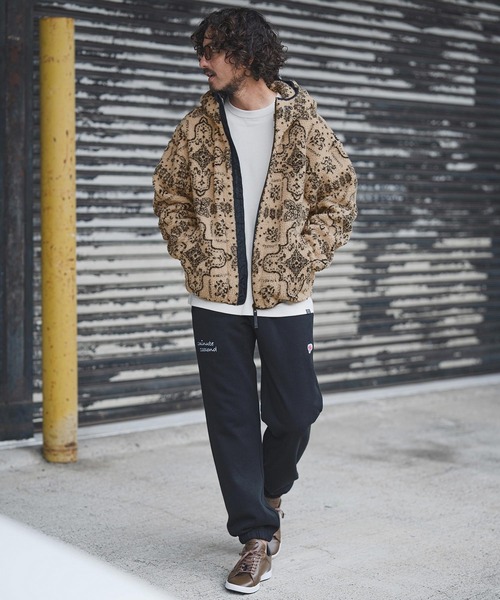 1minute 1second(ワンミニットワンセカンド)の「mj11153-paisley boa zip hoodie ボアジップパーカー(1M25F080)(パーカー・メンズ・ベージュ/ブラック・XL/L/M/S)」の13枚目の写真