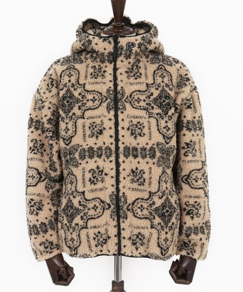 1minute 1second(ワンミニットワンセカンド)の「mj11153-paisley boa zip hoodie ボアジップパーカー(1M25F080)(パーカー・メンズ・ベージュ/ブラック・XL/L/M/S)」の16枚目の写真