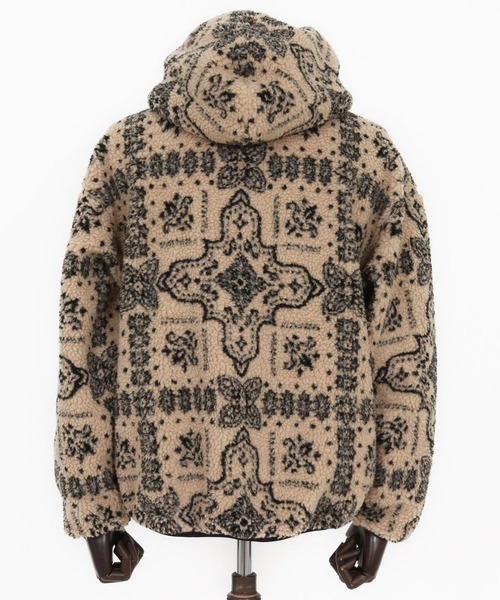 1minute 1second(ワンミニットワンセカンド)の「mj11153-paisley boa zip hoodie ボアジップパーカー(1M25F080)(パーカー・メンズ・ベージュ/ブラック・XL/L/M/S)」の17枚目の写真