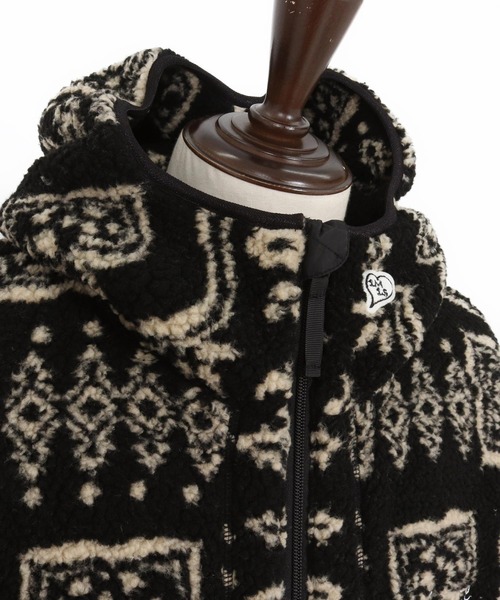 1minute 1second(ワンミニットワンセカンド)の「mj11153-paisley boa zip hoodie ボアジップパーカー(1M25F080)(パーカー・メンズ・ベージュ/ブラック・XL/L/M/S)」の22枚目の写真