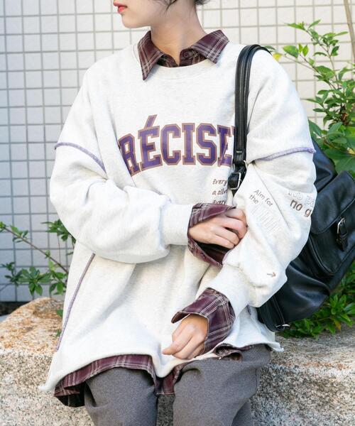 ITEMS URBANRESEARCH（アイテムズ アーバンリサーチ）の「裏起毛刺繍ロゴスウェット（スウェット・レディース・ライトピンク/ブラウン/ホワイト系その他・FREE）」の4枚目の写真