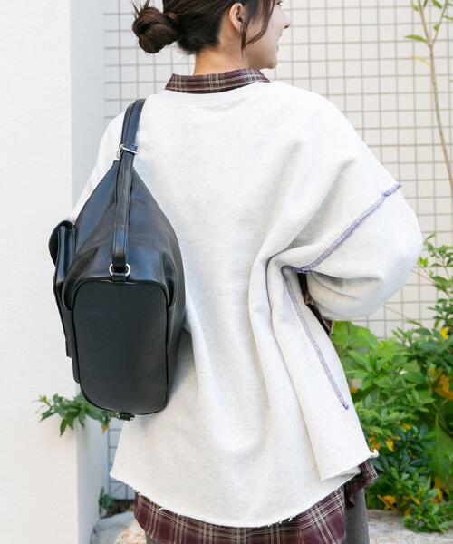 ITEMS URBANRESEARCH（アイテムズ アーバンリサーチ）の「裏起毛刺繍ロゴスウェット（スウェット・レディース・ライトピンク/ブラウン/ホワイト系その他・FREE）」の6枚目の写真