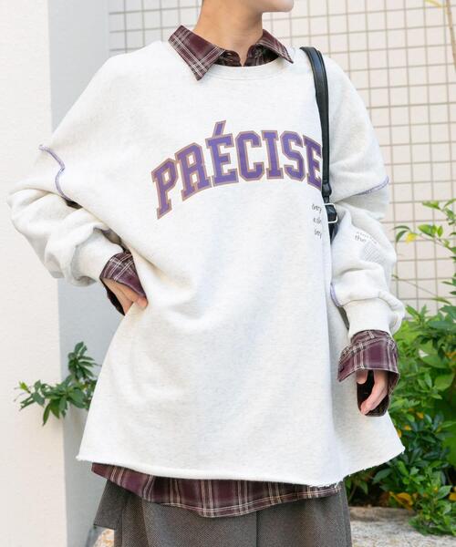 ITEMS URBANRESEARCH（アイテムズ アーバンリサーチ）の「裏起毛刺繍ロゴスウェット（スウェット・レディース・ライトピンク/ブラウン/ホワイト系その他・FREE）」の7枚目の写真