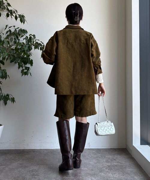 DouDou（ドゥドゥ）の「【セットアップ対応】フェイクスエードジャケット（その他アウター・レディース・キャメル/カーキ・FREE）」の6枚目の写真