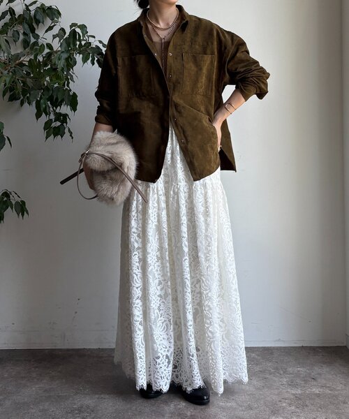 DouDou（ドゥドゥ）の「【セットアップ対応】フェイクスエードジャケット（その他アウター・レディース・キャメル/カーキ・FREE）」の8枚目の写真