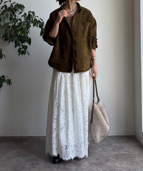 DouDou（ドゥドゥ）の「【セットアップ対応】フェイクスエードジャケット（その他アウター・レディース・キャメル/カーキ・FREE）」の9枚目の写真