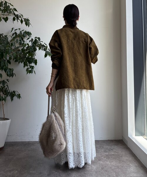 DouDou（ドゥドゥ）の「【セットアップ対応】フェイクスエードジャケット（その他アウター・レディース・キャメル/カーキ・FREE）」の10枚目の写真