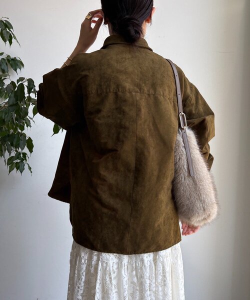 DouDou（ドゥドゥ）の「【セットアップ対応】フェイクスエードジャケット（その他アウター・レディース・キャメル/カーキ・FREE）」の11枚目の写真