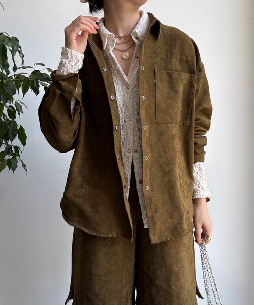 DouDou（ドゥドゥ）の「【セットアップ対応】フェイクスエードジャケット（その他アウター・レディース・キャメル/カーキ・FREE）」の12枚目の写真